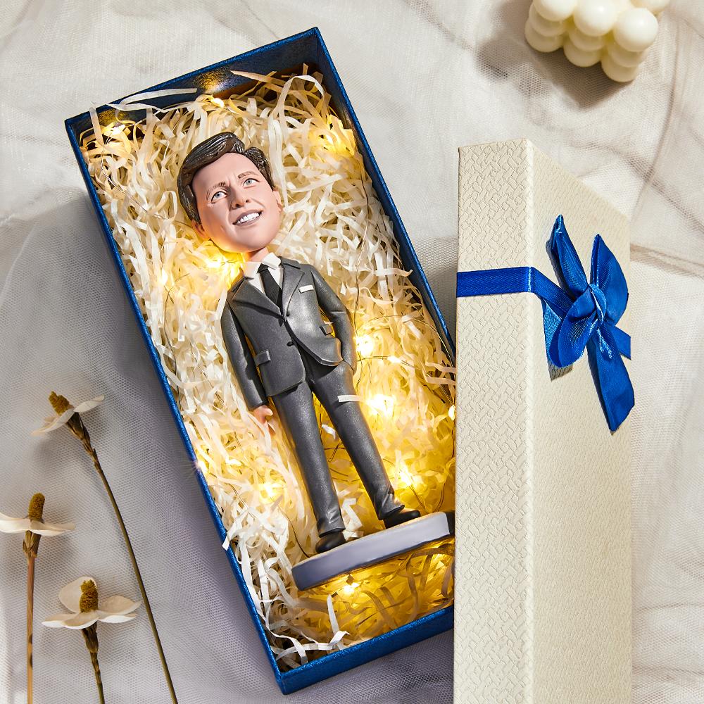 World Cup Stars Argentina Messi Blue Jersey and Soccer Custom Bobblehead With Engraved Text