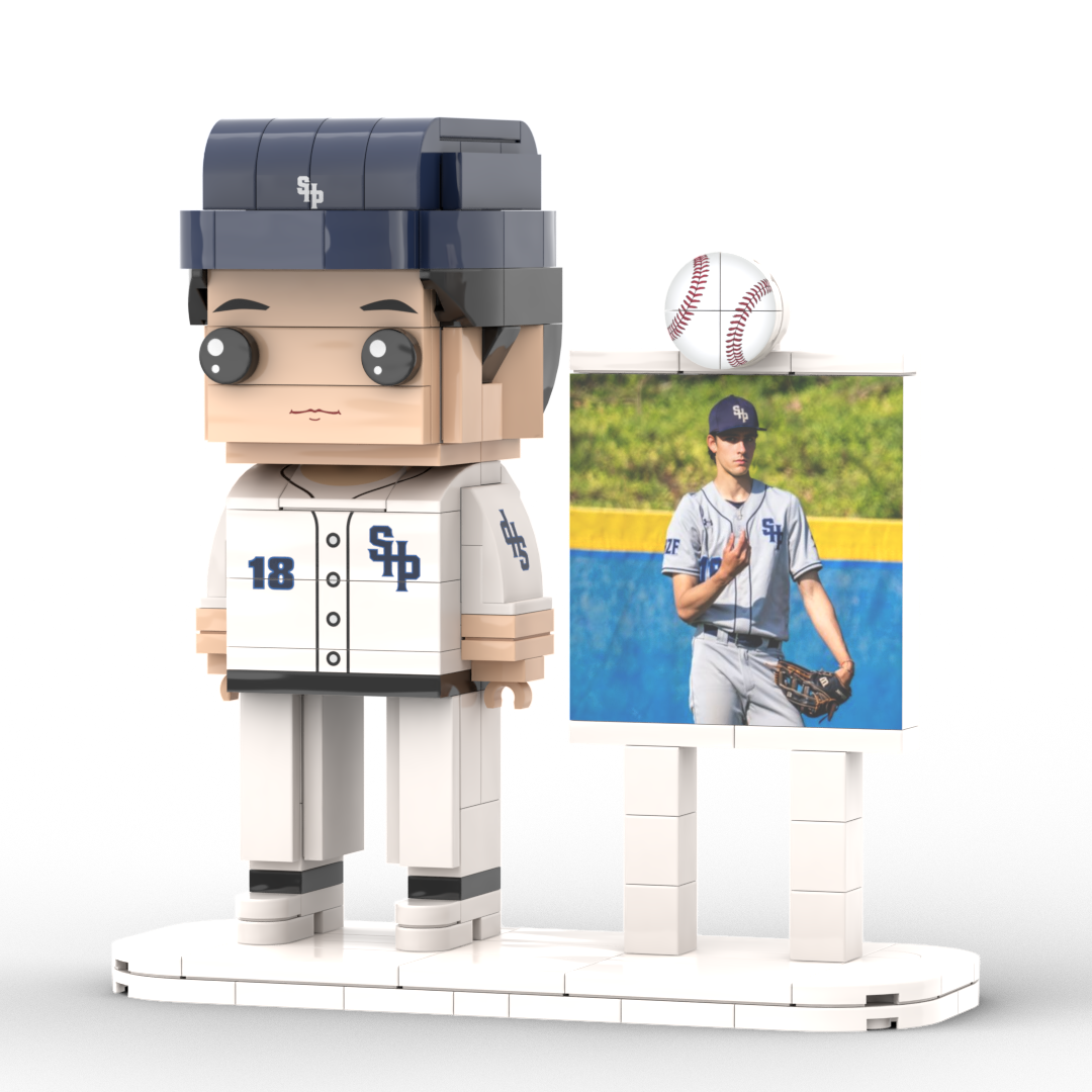 Body Customized 1 Person Brick Figures with Photo Baseball Theme Gift Birthday Gift Valentines Gift Father's