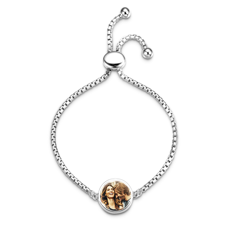 Personalized Circle Photo Bracelet for Women