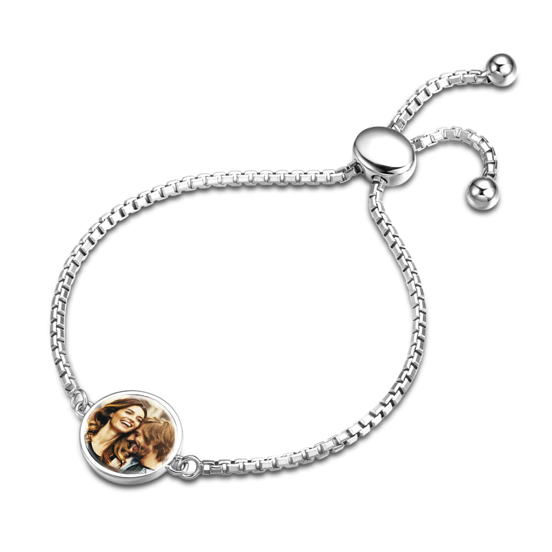 Personalized Circle Photo Bracelet for Women