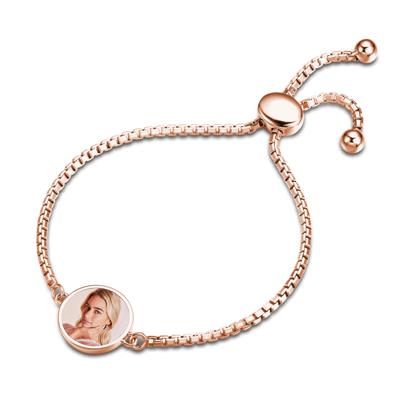 Personalized Circle Photo Bracelet for Women
