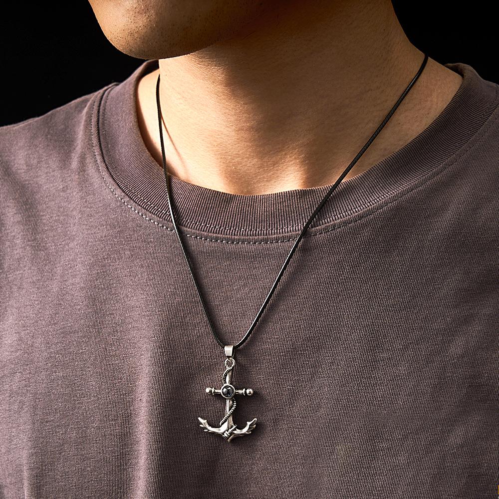 Custom Projection Necklace Creative Anchor Couple Gifts