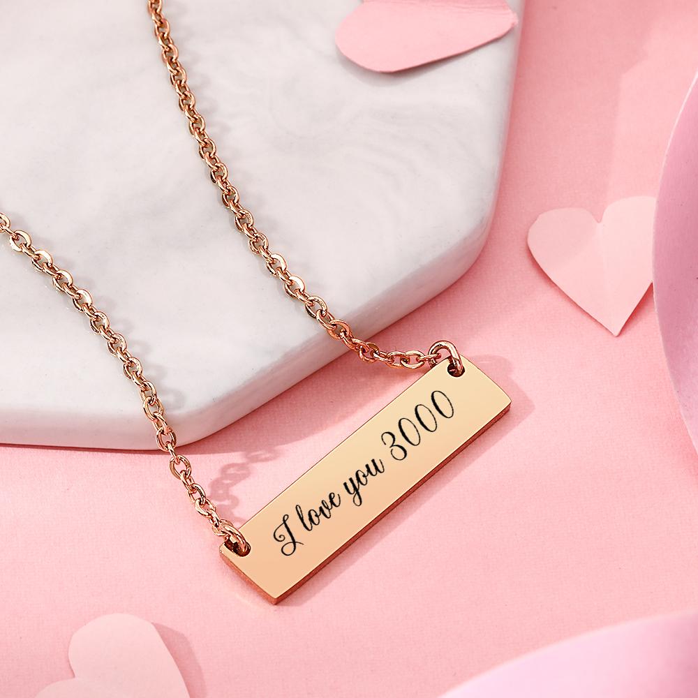 I love you 3000 necklace Custom Engraved Bar Necklace Avengers necklace Gift for her Gift for Marvel Fans