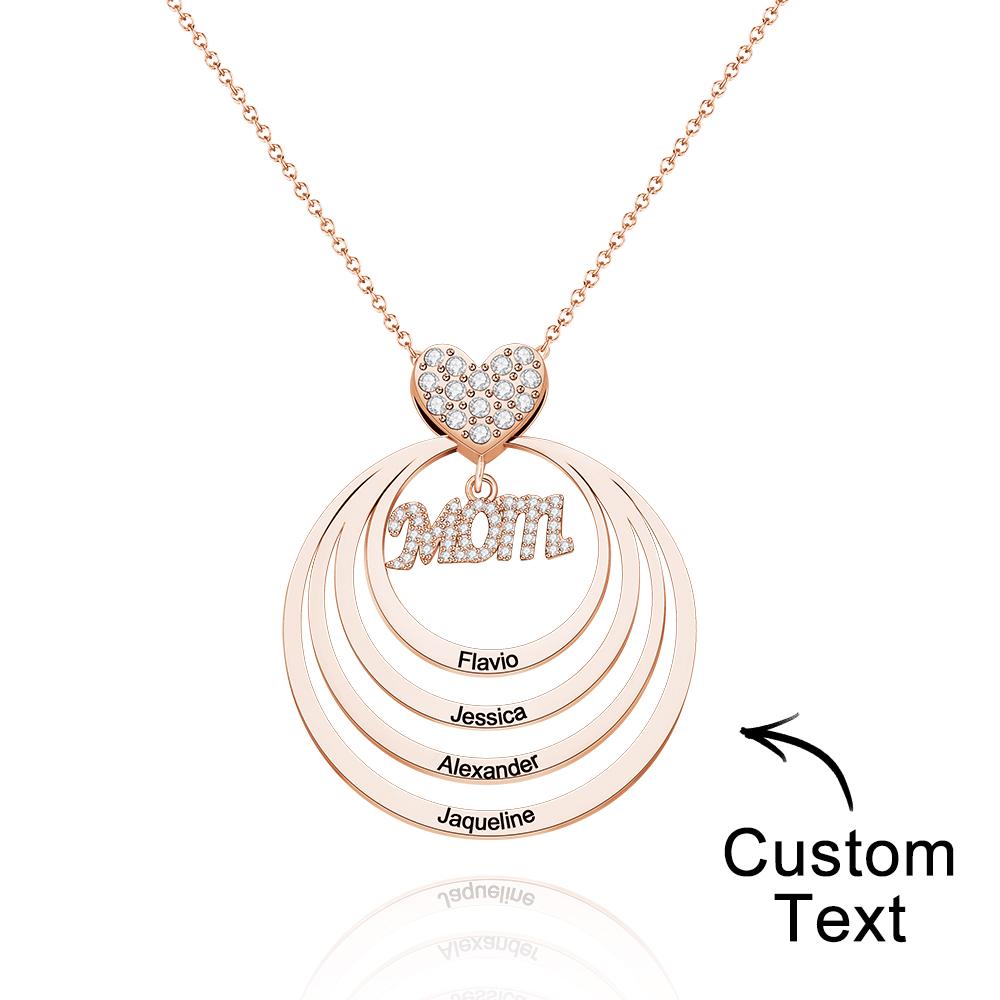 Custom Engraved Necklace Simple Circularity Family Gifts