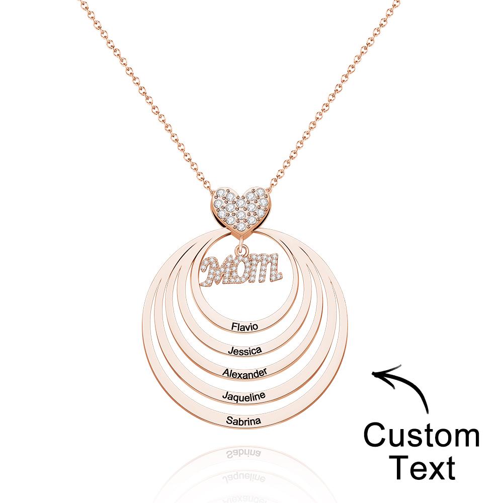 Custom Engraved Necklace Simple Circularity Family Gifts