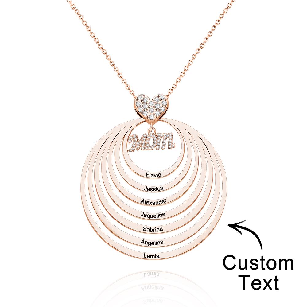 Custom Engraved Necklace Simple Circularity Family Gifts
