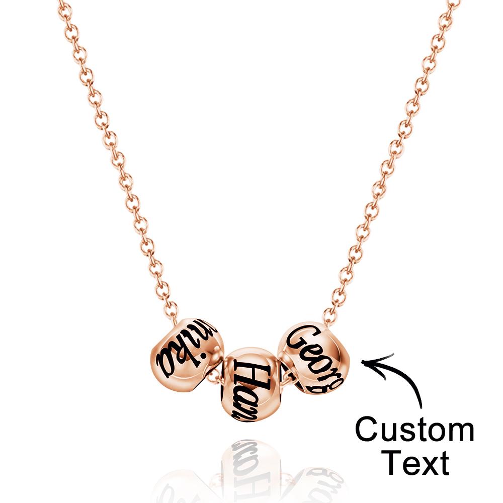 Custom Engraved Necklace Optional Bead Necklace Unique Gift