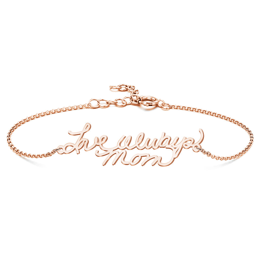 Personalized Photo Handwriting Bracelet Memorial Custom Keepsake Gift for Mom Girlfriend Family