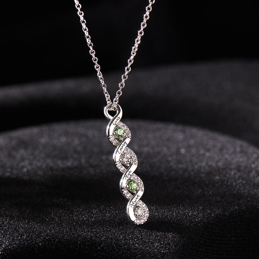 Custom Engraved Birthstone Necklace Infinity Creative Gifts
