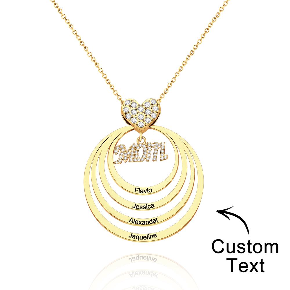 Custom Engraved Necklace Simple Circularity Family Gifts