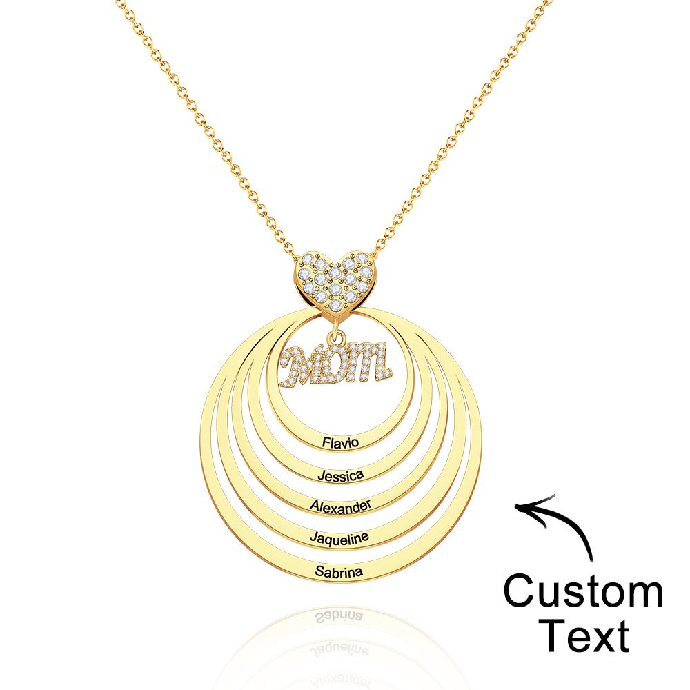 Custom Engraved Necklace Simple Circularity Family Gifts