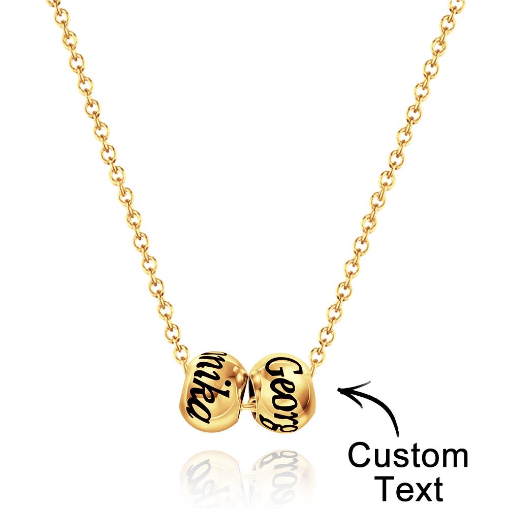 Custom Engraved Necklace Optional Bead Necklace Unique Gift