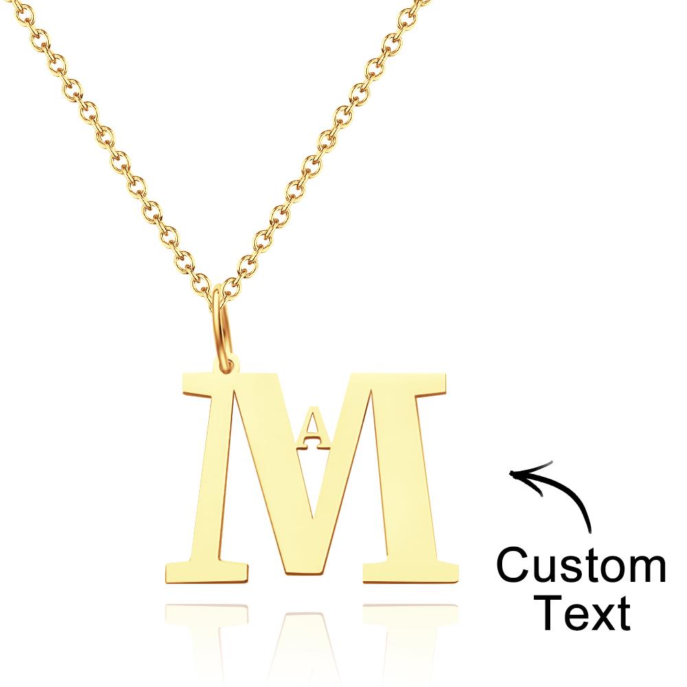 Custom Engraved Necklace Simple Letter Unique Gifts