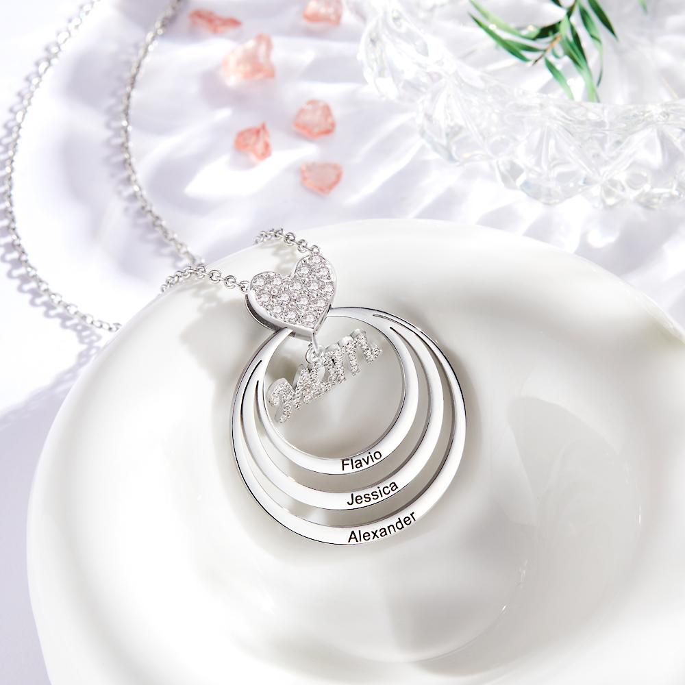 Custom Engraved Necklace Simple Circularity Family Gifts