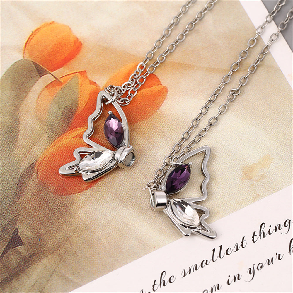 Personalized Couple Necklace Magnetic Matching Butterfly Necklaces for Couples Valentine's Gift for Lover