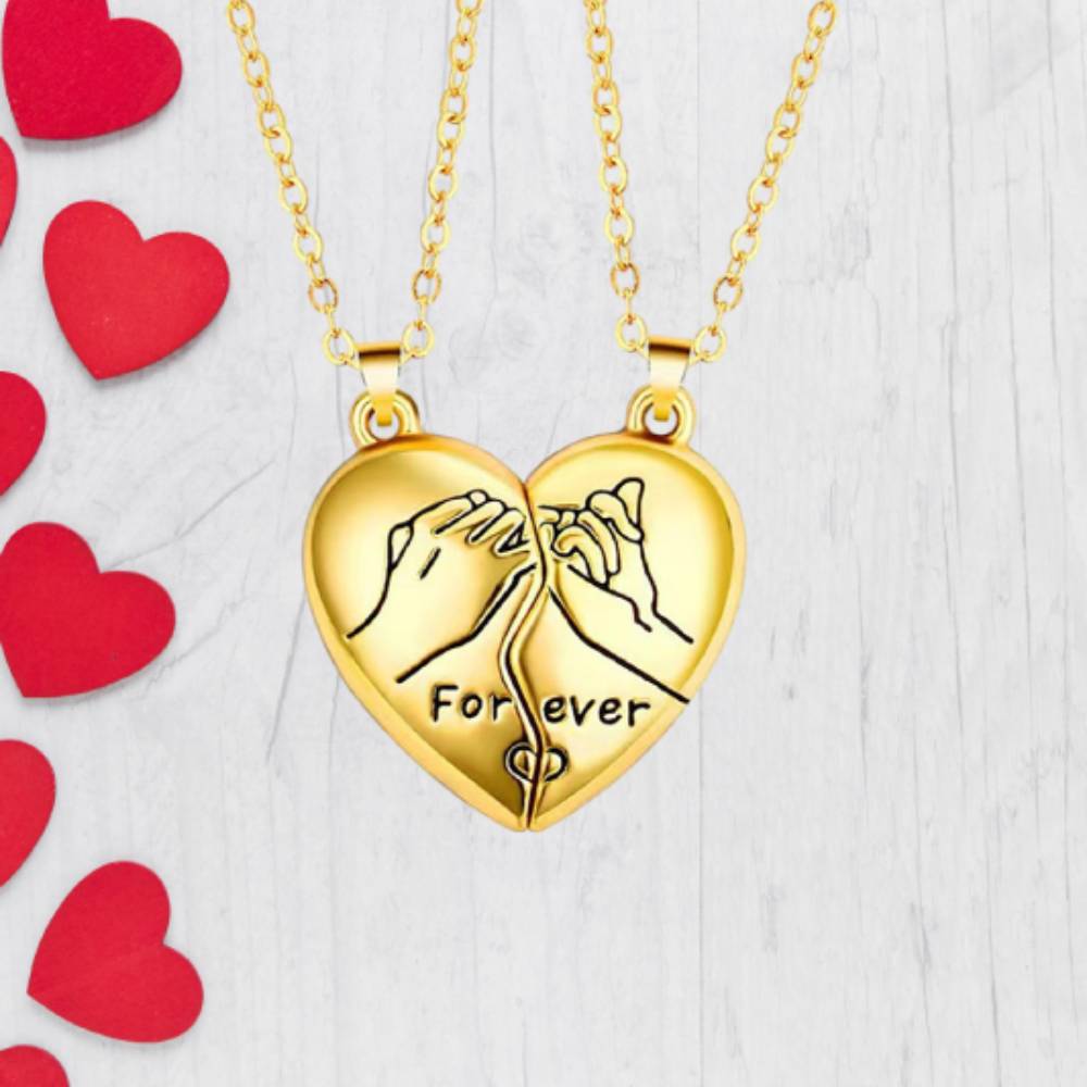 Personalized Couple Necklace Magnetic Matching Pinky Swear Necklaces for Couples Valentine's Gift for Lover