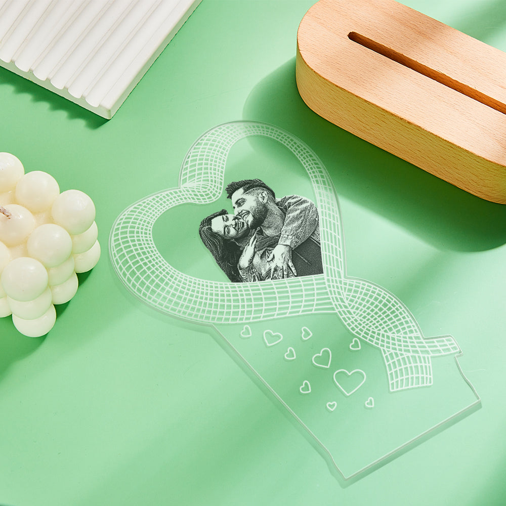 Custom Photo 3D Led Lamp Unique Colorful Night Light Couple Valentine's Day Gift