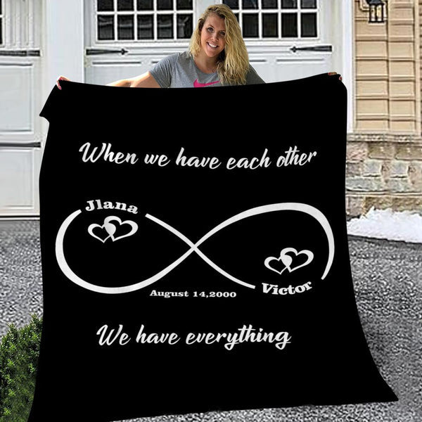 Personalized Infinity Love Name Blanket Custom Blanket