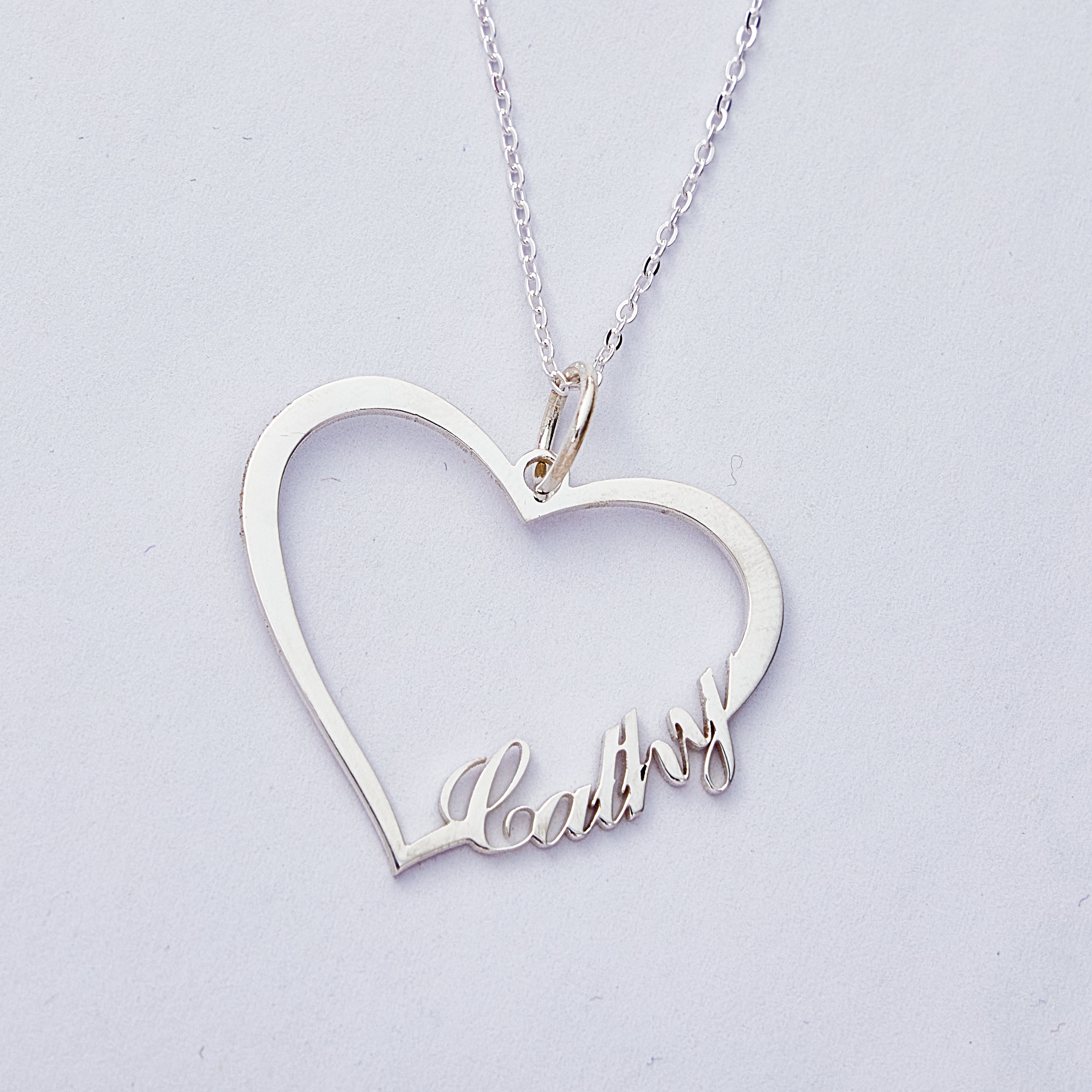 Personalized Heart Name Necklace | 925 Sterling Silver Custom Jewelry