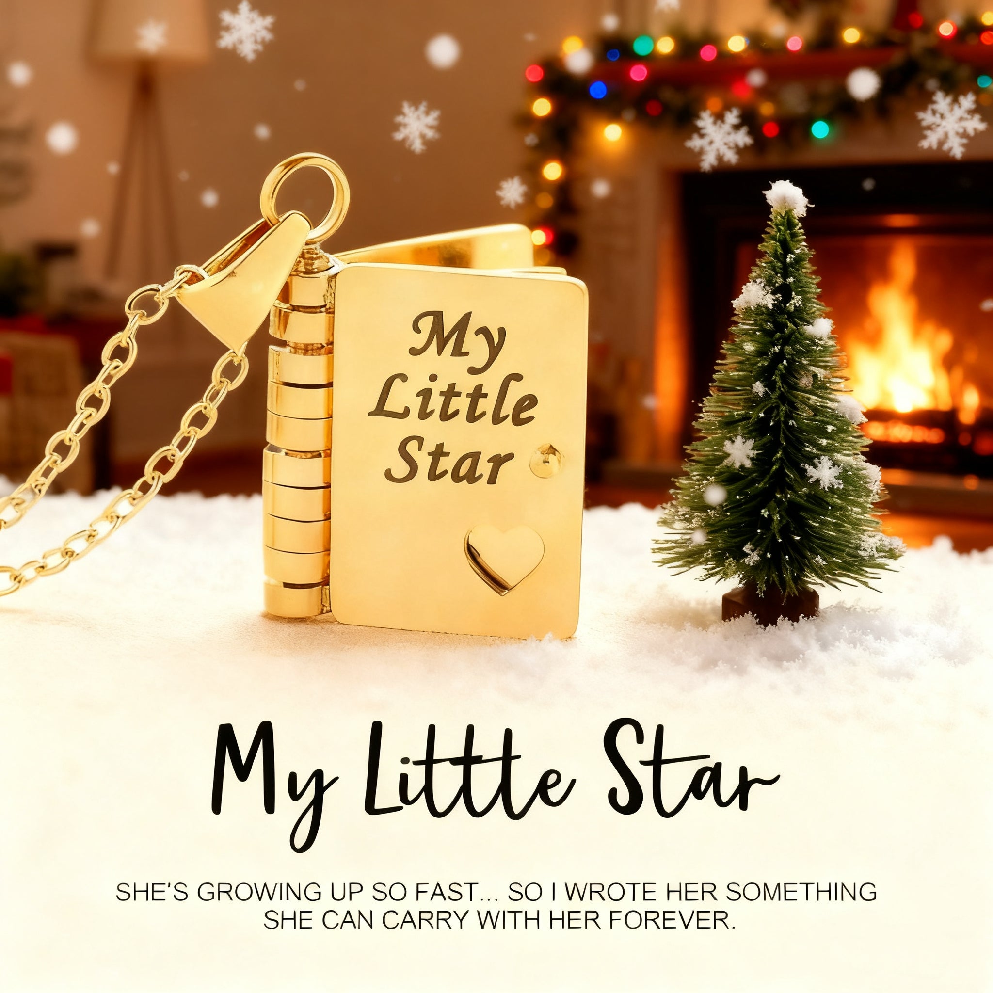 Personalized My Little Star Book Necklace for Daughter Adjustable Pendant Gift