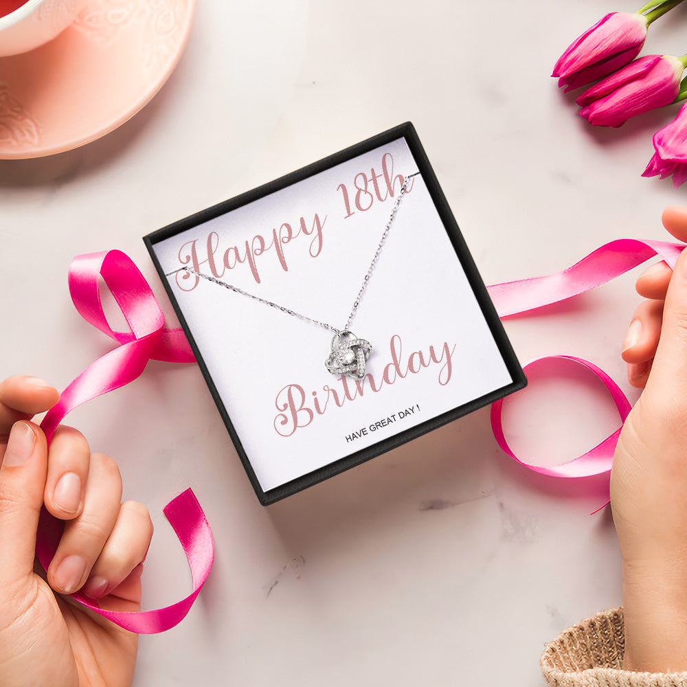 Four Leaf Clover Necklace with Personalized Message Card Best Birthday Gift