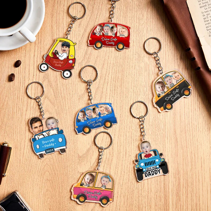 Personalized Drive Safe Keychain Custom Car Style Keychain Gifts for Dad