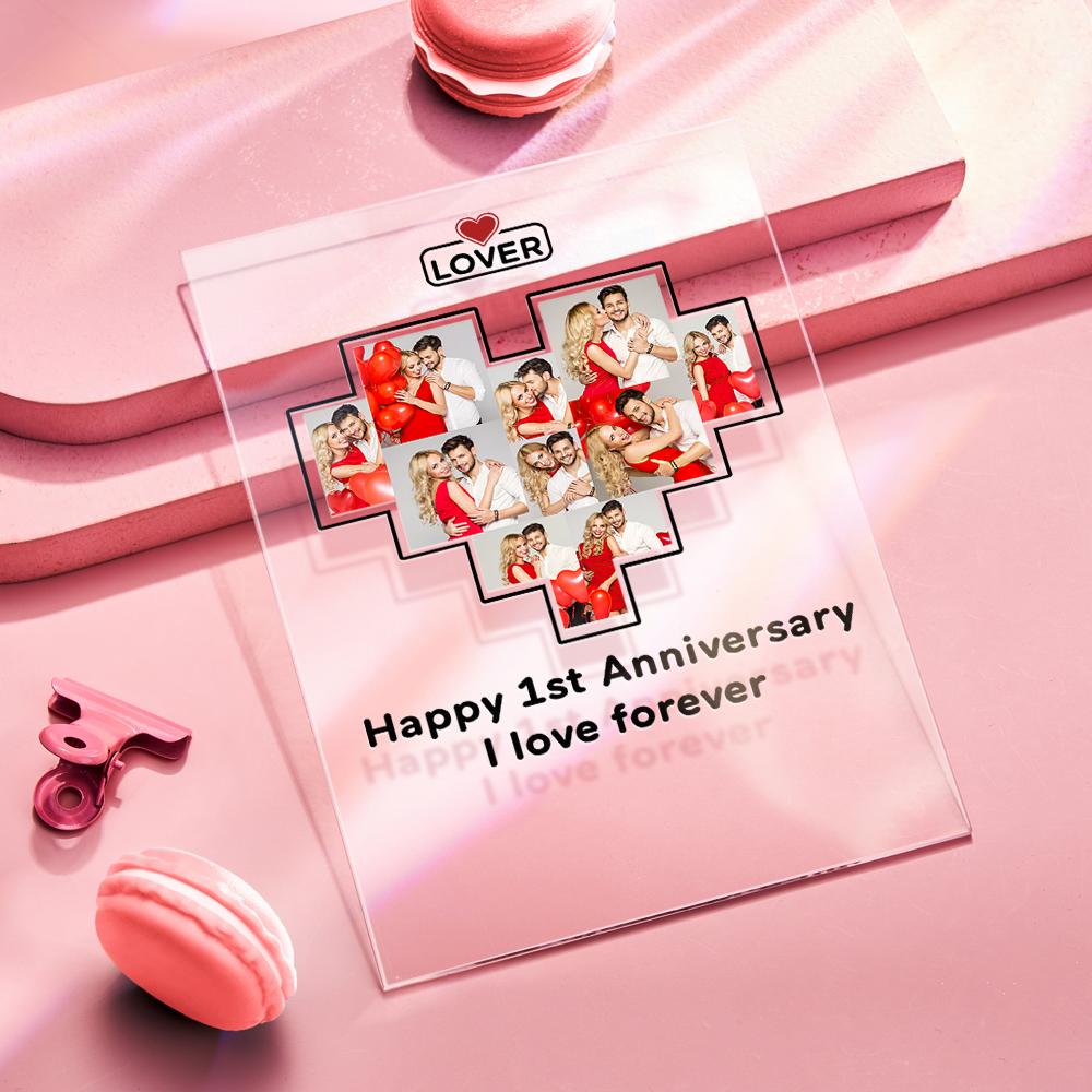 Father's Day Gift Custom Photo Plaque Personalized Glass Nightlight Gift