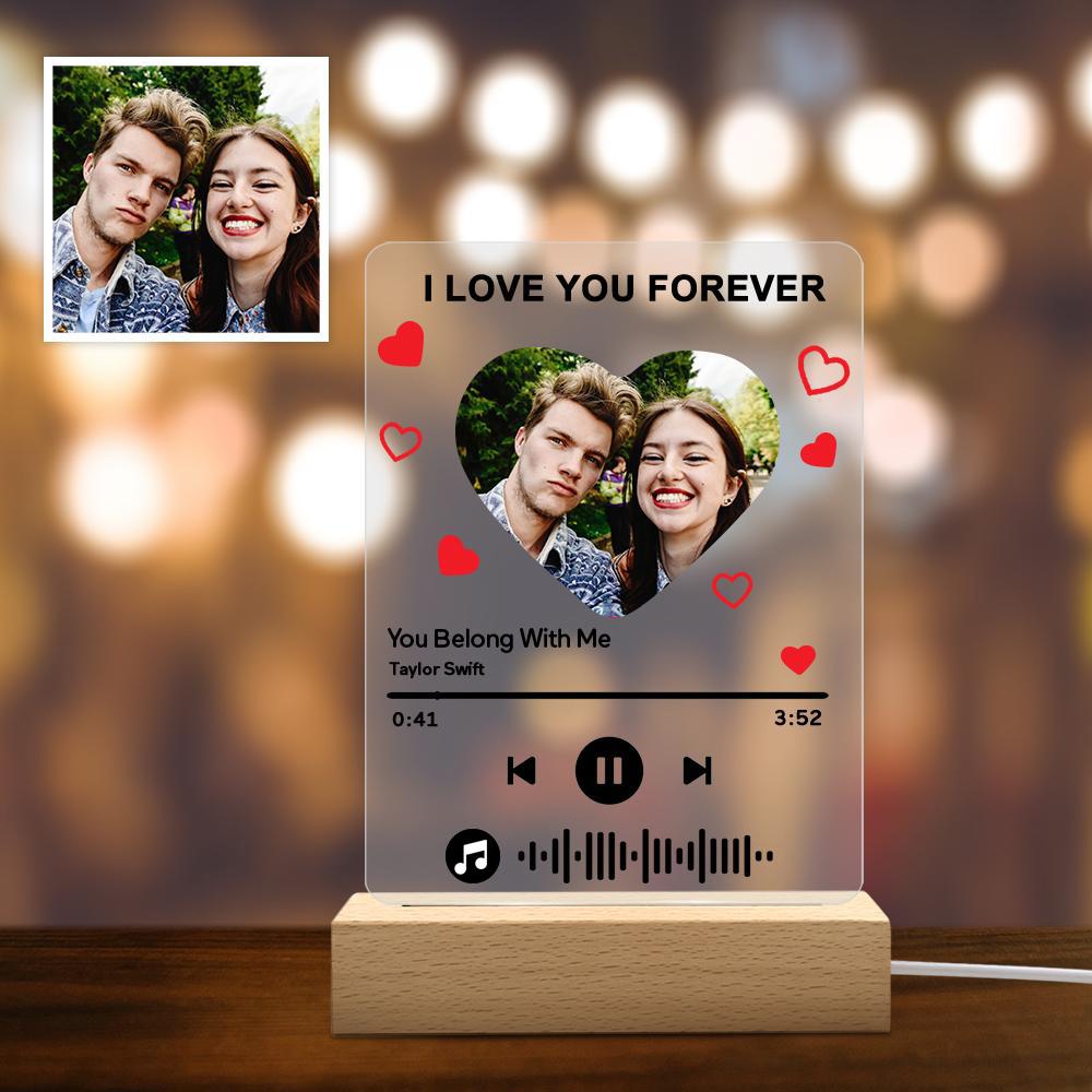 Custom Photo I am In Love Music Code Plaque Scannable Music Personalized Acrylic Photo Panel