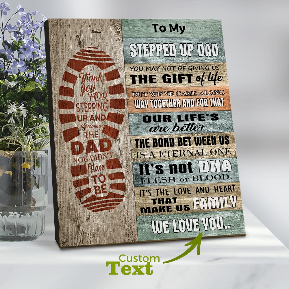 Personalized Stepped Up Dad Frame Tabletop Decoration Gift for Father's Day