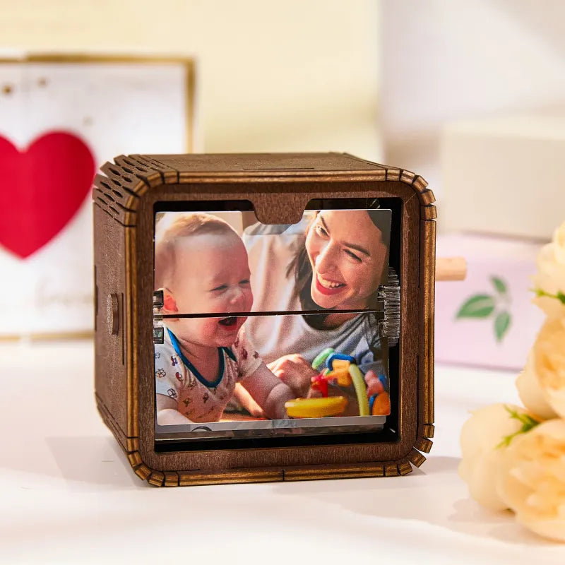 Custom Handmade Photo Flipbook Frame Animation Machine Unique Gift for Mom