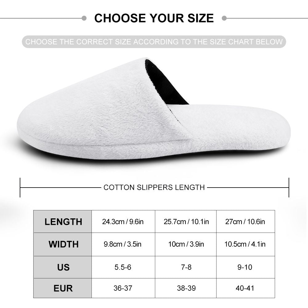 Custom Photo Women's and Men's Slippers Personalized Casual House Shoes Indoor Outdoor Bedroom Cotton Slippers
