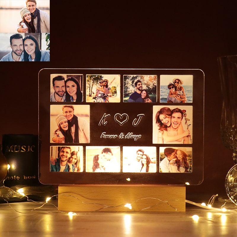 Custom Commemorative Collage Photo Light Personalized Gift For Her