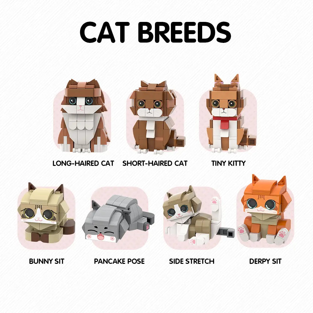 Custom Full-Body Cute Brick Figures of 1 Person, Cat & Dog with Frame Personalized Anniversary Gift Birthday Gift