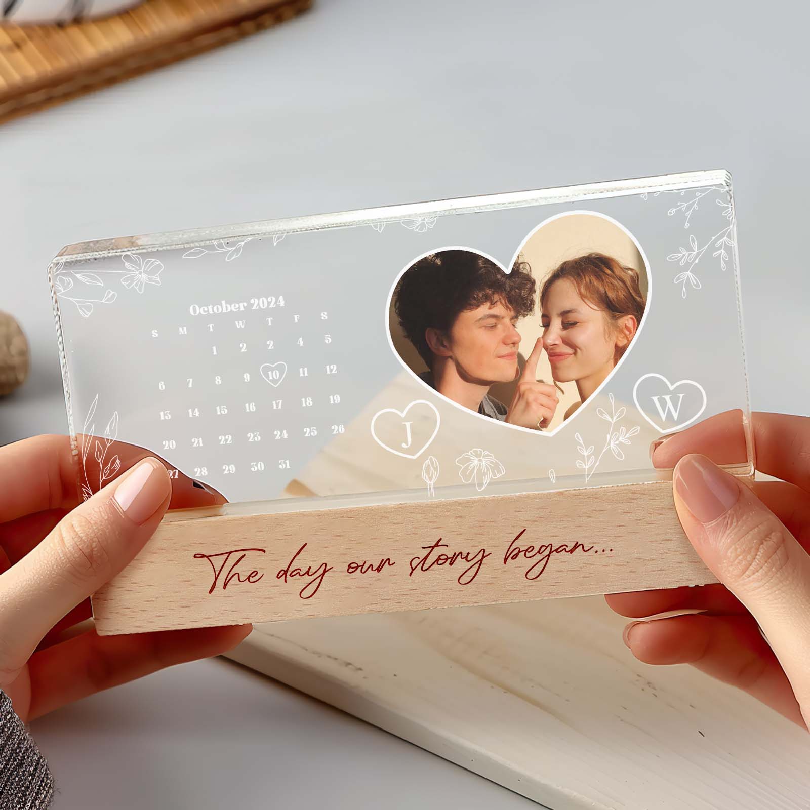 Personalized Calendar Night Light Custom Photo Light Gift for Lover