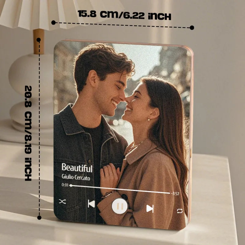 Custom Music Photo Frame That Plays Music Without Cell Phone Wooden Music Record Player Wedding Anniversary Gifts