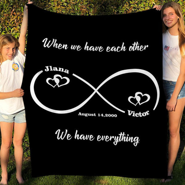 Personalized Infinity Love Name Blanket Custom Blanket