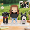 Custom Full-Body Cute  Brick Figures of 1 Person and 2 Dogs Personalized Anniversary Gift Birthday Gift