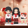 Full Body Customized 2 People Duddu Brick Figures with Photo Gift for Couple Valentine's Day Gift Birthday Gift
