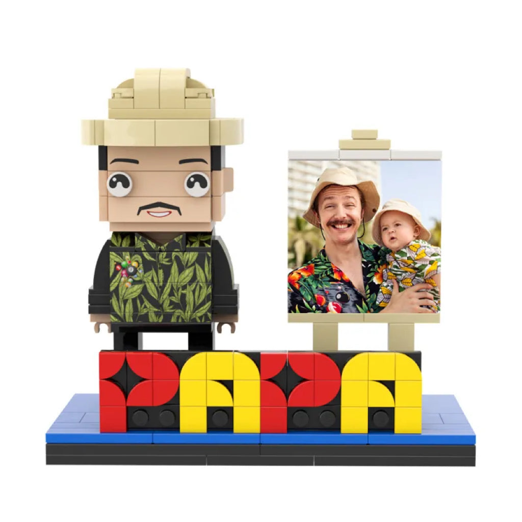 Full Body Customizable Building Block Figure - Perfect Father's Day Gift! Happy Father's Day