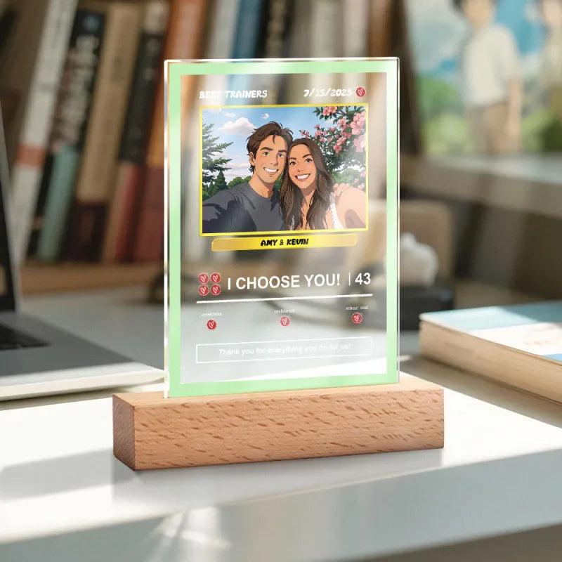 Custom Acrylic Poke Card Personalized Photo and Text Lamp Plaque Night Light Romantic Gift