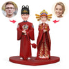 Couples in Wedding Clothes Custom Bobblehead with Engraved Text