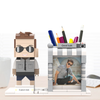 Custom Brick Figures Pen Holder Personalized Brick Figures and Pen Holder Custom Photo & Name Pen Holder