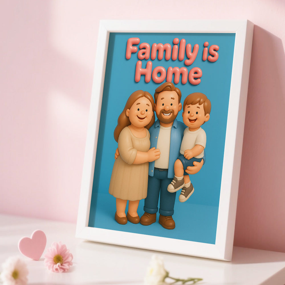 Custom Photo & Text Cartoon-Style Cute Photo Frame – Valentine’s Day & Birthday Gift