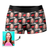 Custom I Love You Men's Boxer Shorts Personalized Underwear with Face