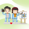 Anniversary Gifts Full Body Customizable 2 People Photo Frame Custom Cute Brick Figures Small Particle Block