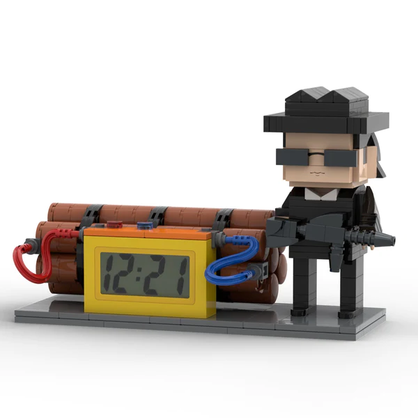 Custom Brick Figures Clock Personalized Dangerous Elements Brick Figures Clock Gifts for Him
