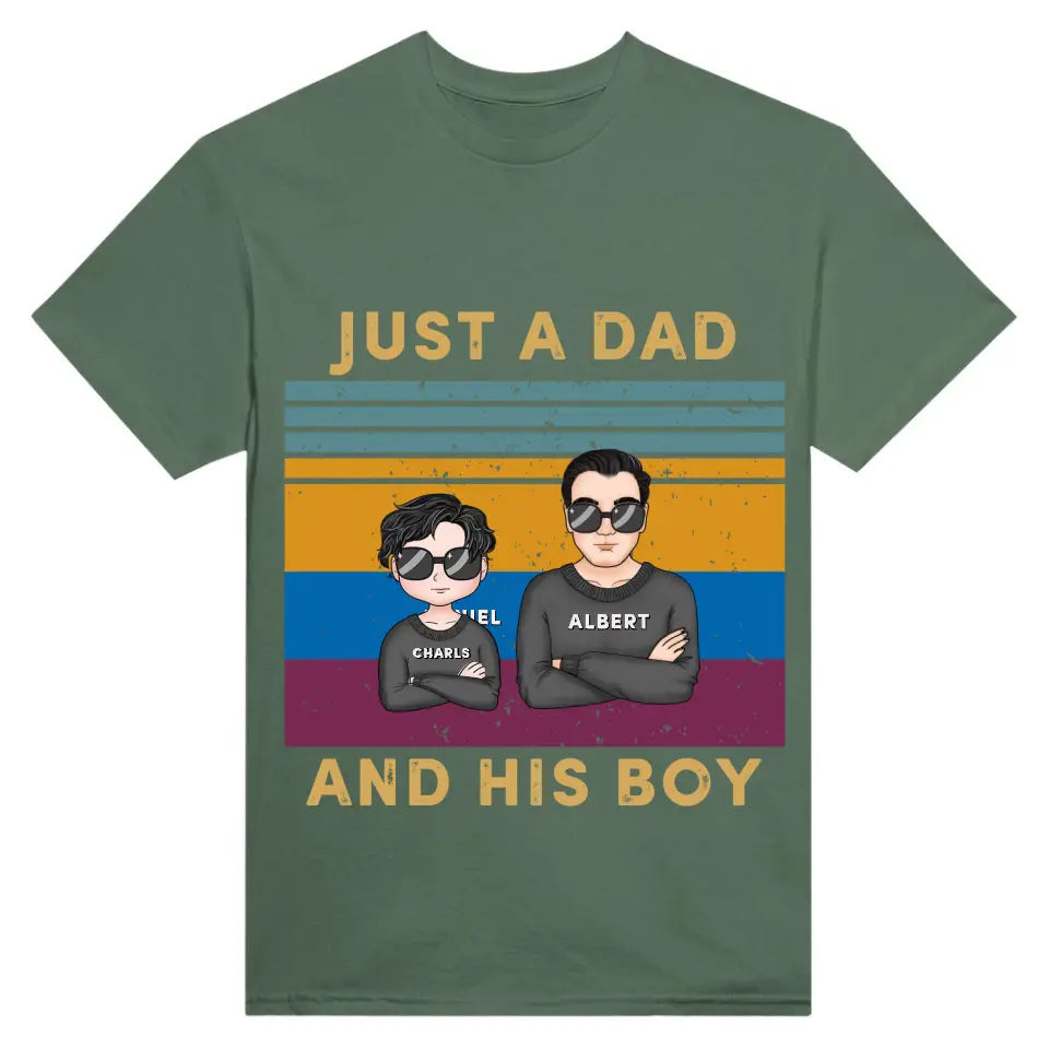 Printed T-shirt Just Dad And His Kids