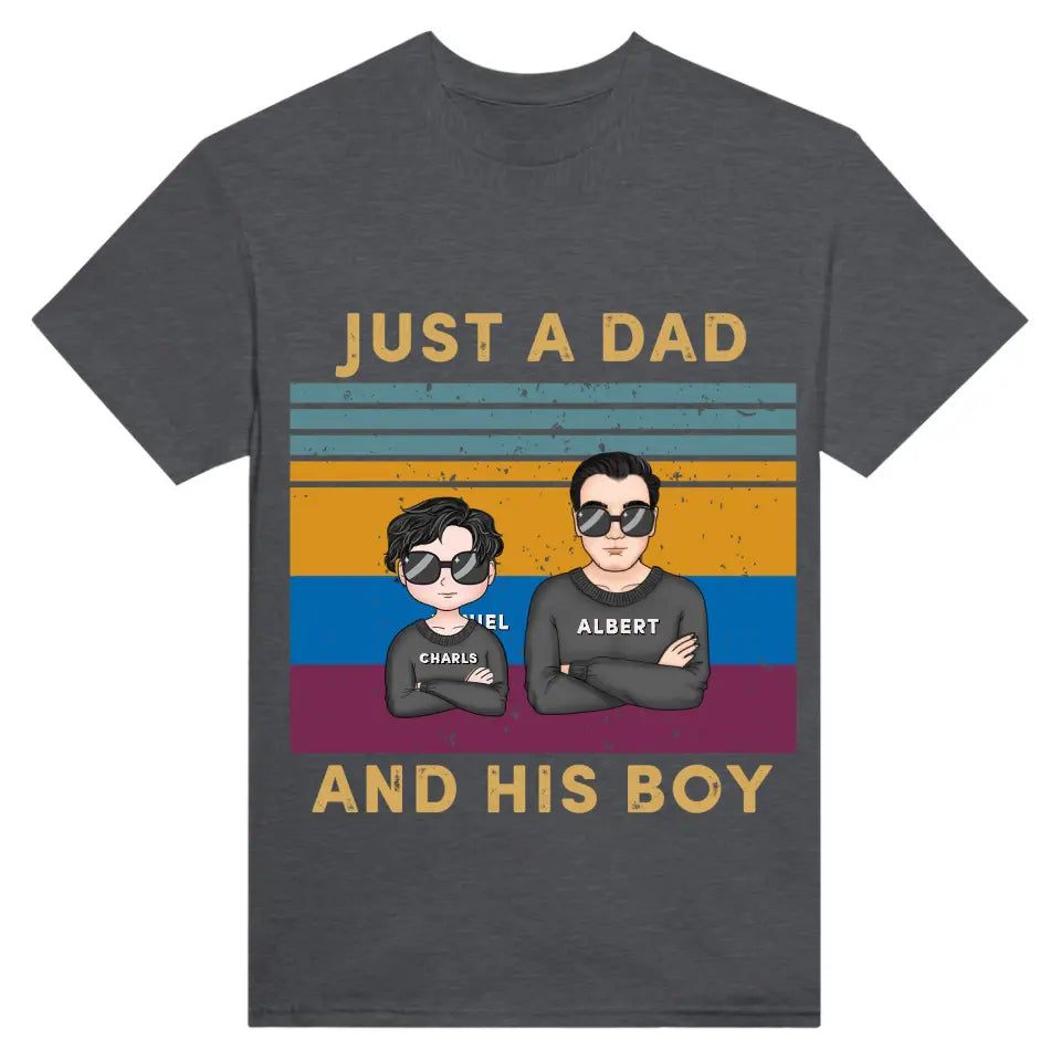 Printed T-shirt Just Dad And His Kids