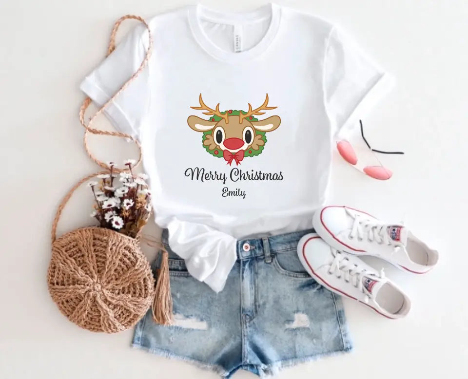 Kid's Merry Christmas with Deer