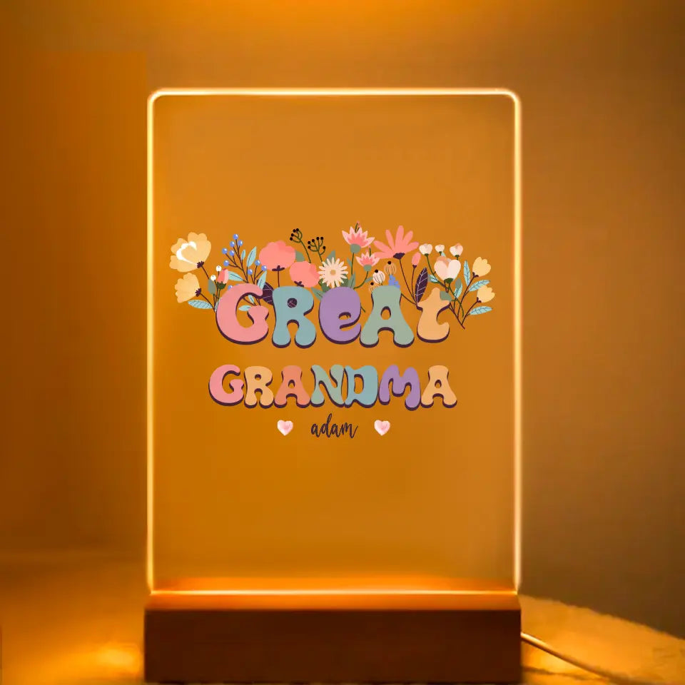 Acrylic glass - Grandma With Flowers And Grandchildren